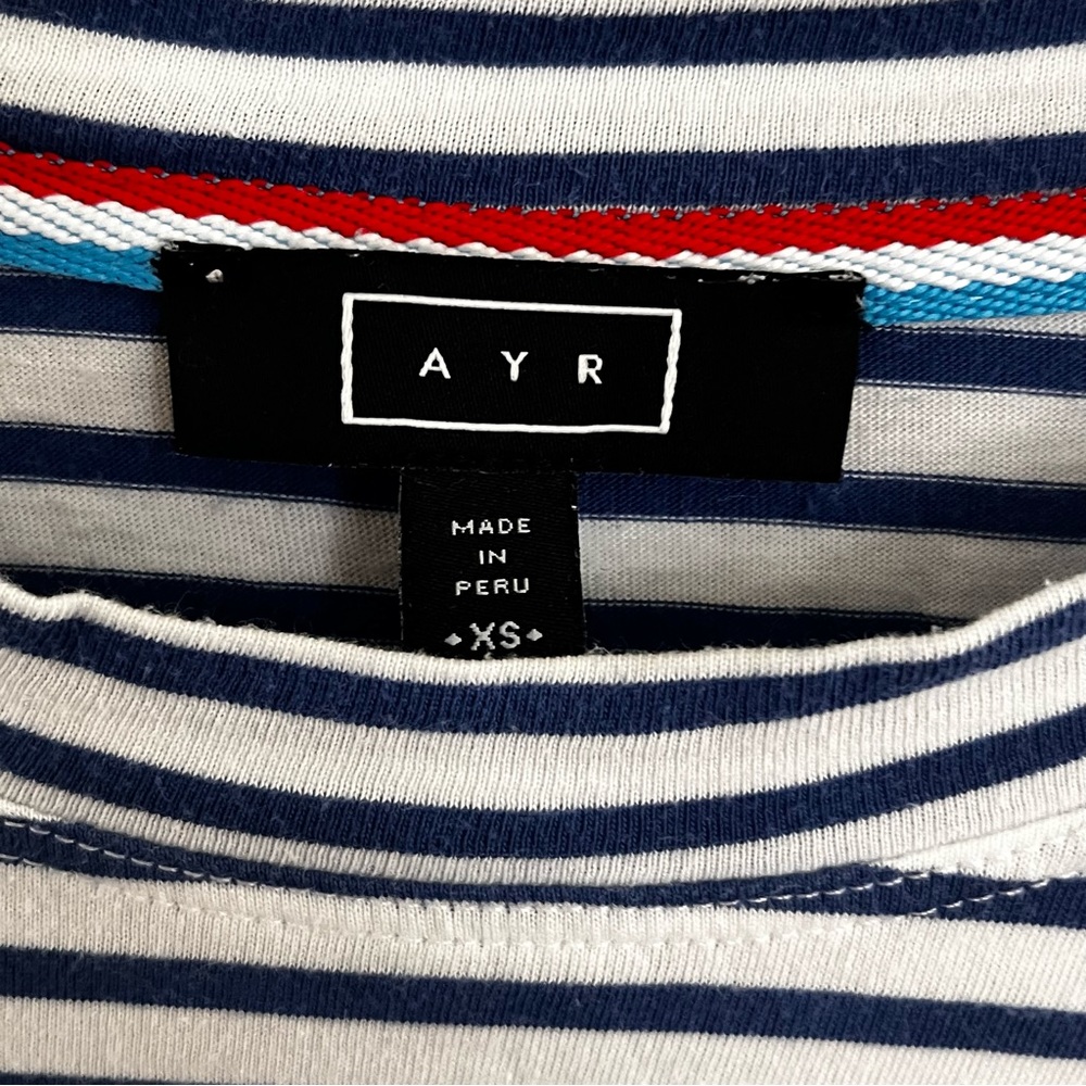 AYR Blue and White Striped Long Sleeve Tee - Picture 5 of 9